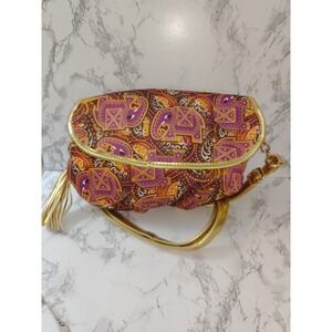 Bollydoll Elephant Tote Bag Purse Pink Orange Gold